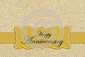 Happy Anniversary gold greeting card