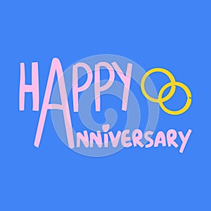 Happy anniversary handwritten greeting card