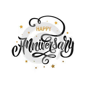 Happy Anniversary lettering text banner