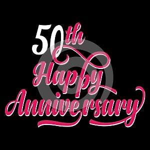 Happy anniversary unique typography design