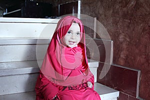 Happy arab egyptian muslim baby girl