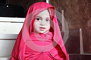 Happy arab egyptian muslim baby girl