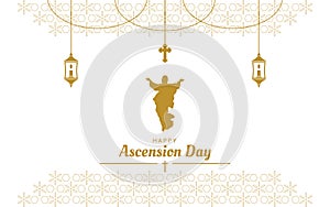 Happy Ascension Day of Jesus Christ Greeting Card Vector Illustration