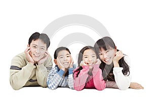 Happy asian family