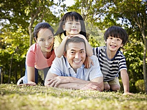 Happy asian family