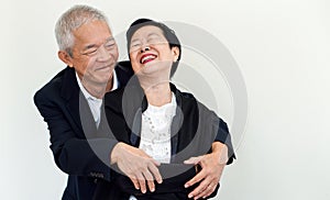 Happy Asian senior couple. Success in business and life, togher