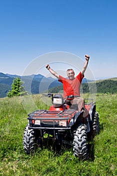 Happy ATV driver - quad