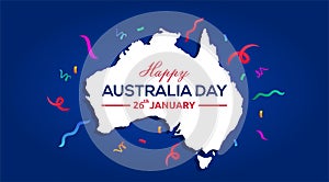 Happy Australia day 26th January banner template