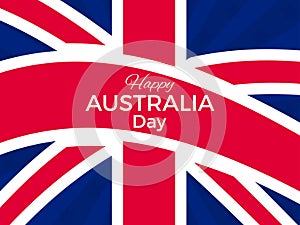 Happy Australia day 26th january. Greeting card with flag of Australia, national holiday. Vector