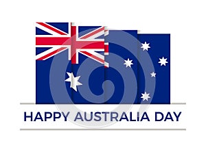 Happy Australia day 26th january. Greeting card with flag of Australia, national holiday. Vector