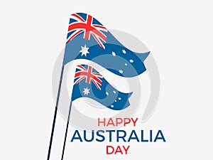 Happy Australia day 26th january. Greeting card with flag of Australia, national holiday. Vector