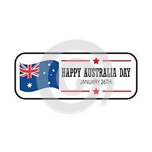 Happy Australia day on 26th of January. Vector illustration for greeting card, banner, poster, label, prints.  Australian holiday