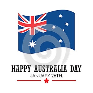 Happy Australia day on 26th of January. Vector illustration for greeting card, banner, poster, label, prints.  Australian holiday