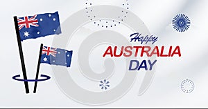 Happy Australia Day. Australia Day Celebration. Happy January 26th Independence day celebration. 4K Video