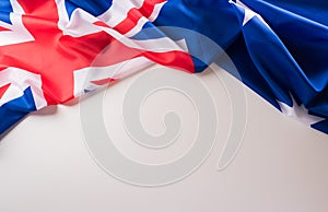 Happy Australia day concept. Australian flag against white background. 26 January