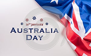 Happy Australia day concept. Australian flag against white background. 26 January