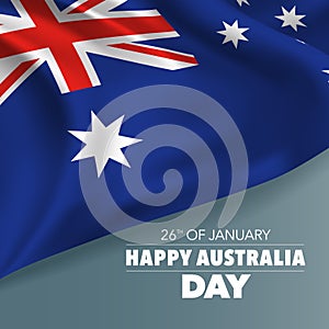 Happy Australia day greeting card, banner, vector illustration