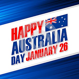 Happy Australia Day, january 26 greeting card.