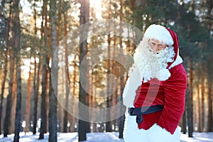 Happy Authentic Santa Claus outdoors