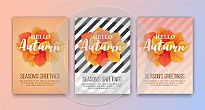 Happy Autumn Season`s Greetins Card Background