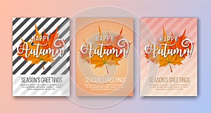 Happy Autumn Season`s Greetins Card Background