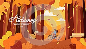 Happy Autumn ,Thanksgiving,, Banner Design Template, vector illustration, Drawing, Cartoon, Landscape crayon Painting Style.