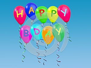 Happy b-day greetings balloons