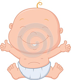 Happy baby boy cartoon