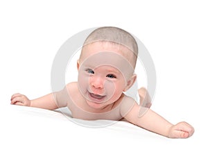 Happy baby crawling