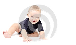 Happy baby crawling