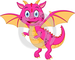 Happy baby dragon cartoon