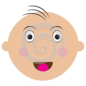 happy baby face cartoon vector illustration