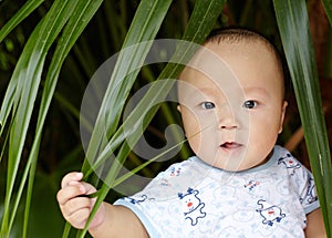 Happy baby face closeup