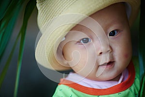 Happy baby face closeup