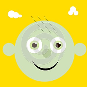happy baby face illustration