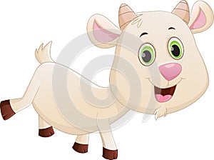 Happy baby goat cartoon