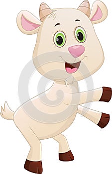 Happy baby goat cartoon