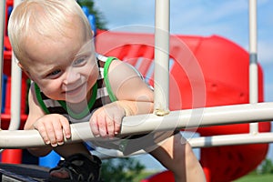 Happy Baby Playing at Playground