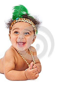 Happy Baby Wearing Flapper Headband