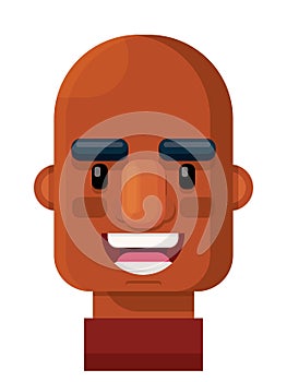Happy Bald Man Flat Vector Illustration Icon