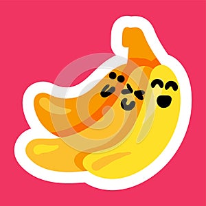 Happy bananas cartoon vector illustration