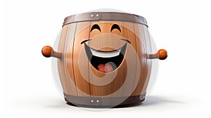 Happy Barrel Compost Bin: Smiling Wooden Barrel With Tongue Sticking Out