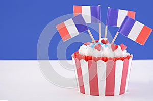 Happy Bastille Day cupcake.