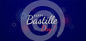 Happy Bastille Day. Vector banner for a national holiday in France