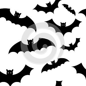 Happy bat ghost halloween party wallpaper scream vector illustration