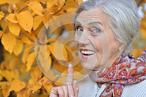 Happy beautifil elderly woman posing