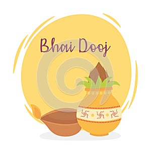 Happy bhai dooj, indian family celebration relation sisters and brothers