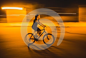 Happy bicyclists riding bikes in a city