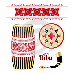 Happy Bihu Assam New Year. Traditional India Harvest Festival Graphic Resource Vector Illustration.