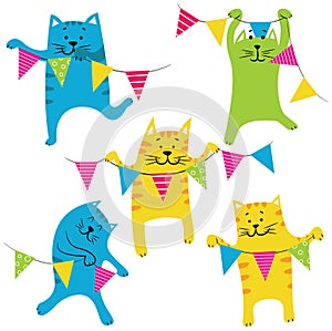 Happy Birhday Cats Set